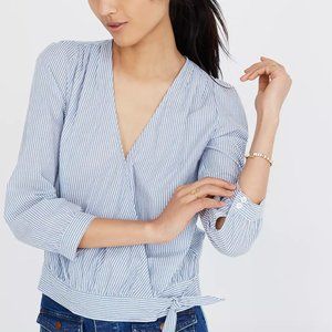 Madewell Wrap Top in Albury Stripe